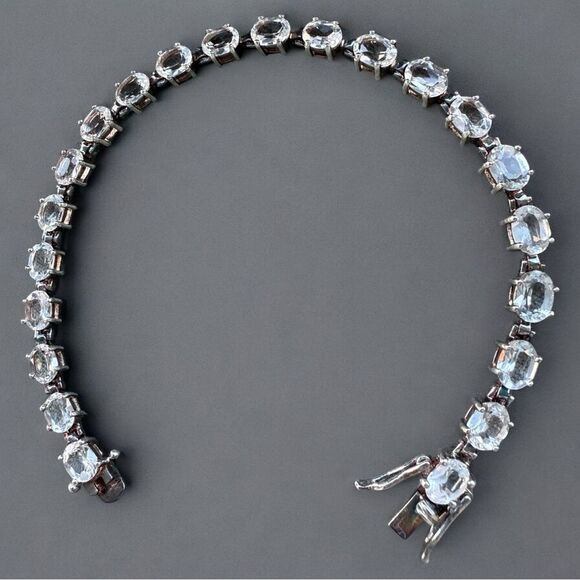 STERLING SILVER .925 TENNIS BRACELET WITH CLEAR STONES – 7.5” ✨ - Picture 14 of 16